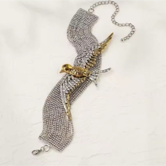 Gold and Silver Bird Necklace - Picture 4 of 6